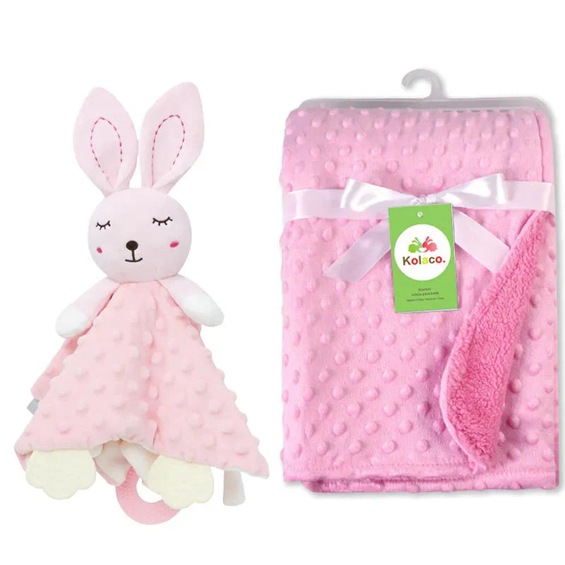 Personalized Newborn Baby Blanket with Name & Custom Stroller Gift Set