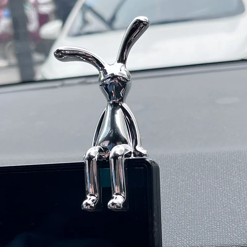 Cute Rabbit Cartoon Animal Ornaments Car Interior Decoration for Center Console Dashboard Fashion Auto Accessories