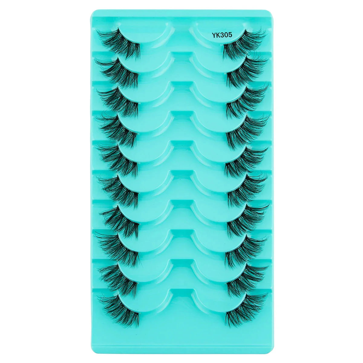 New Half Eyelashes 3D Cat Eye Lashes Clear Stem False Lashes
