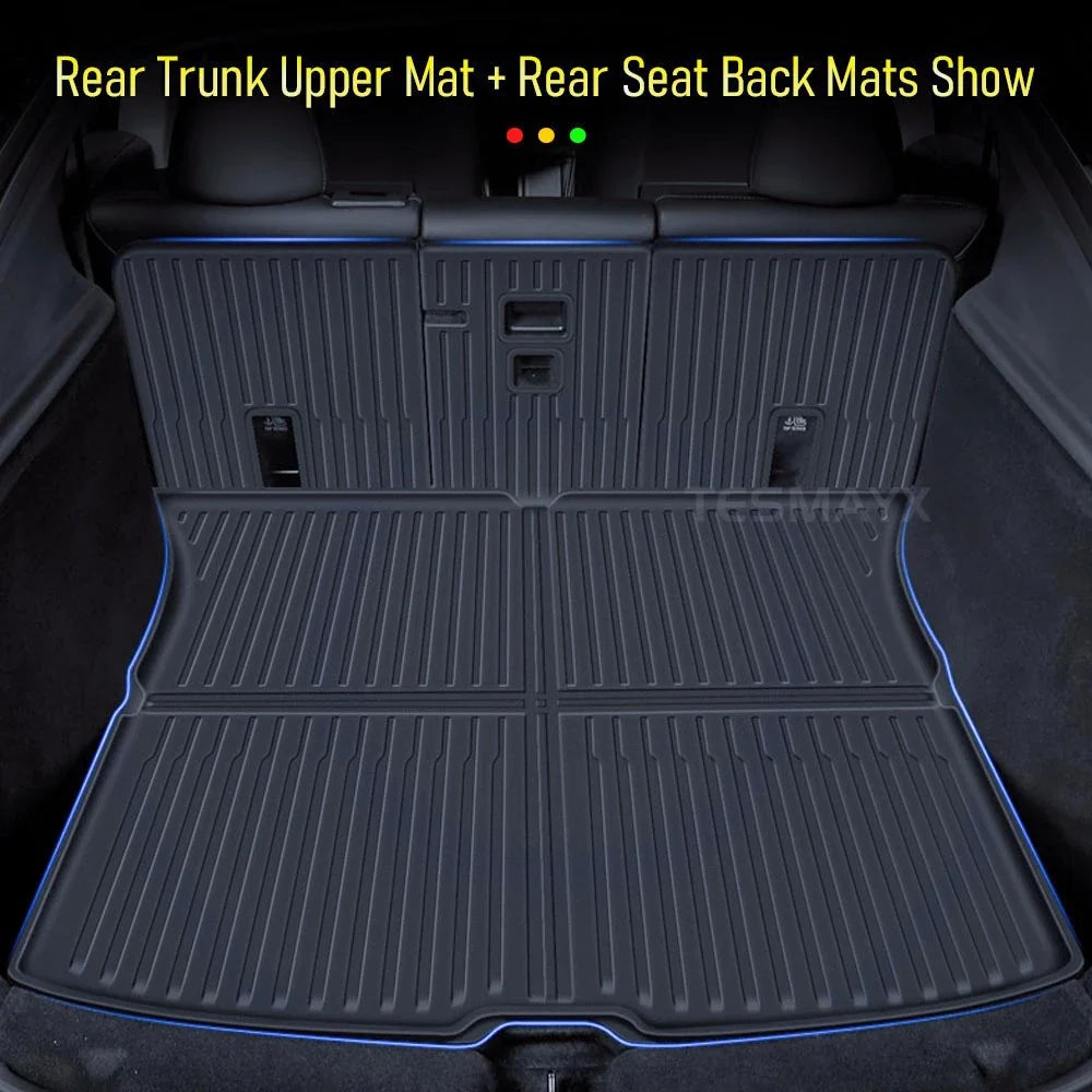for Tesla Model Y Juniper 2025 2026 Car Floor Mats Cargo Liner Trunk Mats Backrest Kick Pads Protection Car Interior Accessories