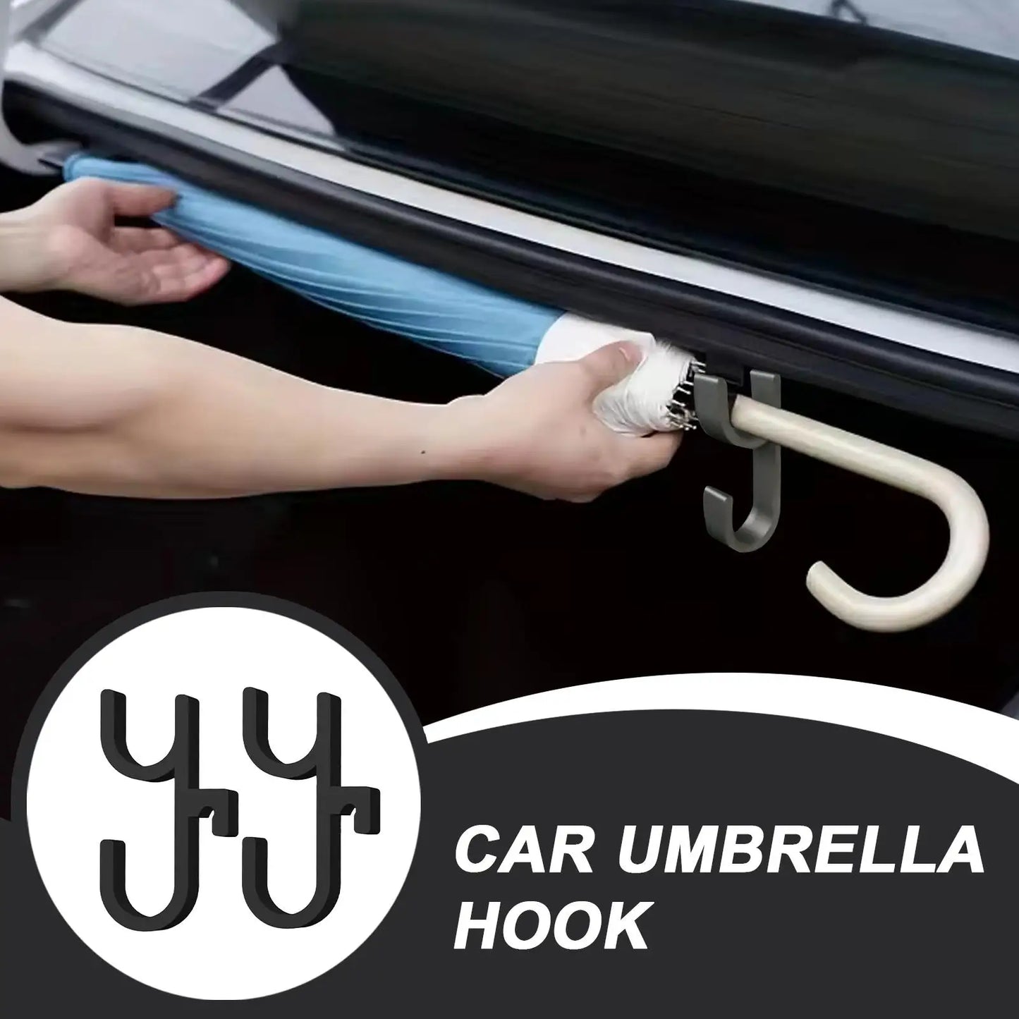 Car Umbrella Hanging Hook 2Pcs/set Space-Saving Car Internal Umbrella Storage Organizer For Trunk Automotive SUV Truck