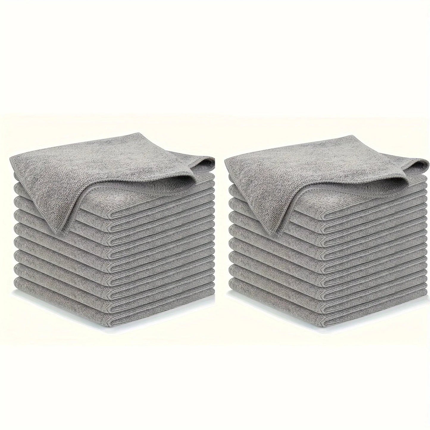 5/10/20PCS Kitchen Towels – Ultra-Fine Fiber Cleaning Cloth Set, Absorbent, Soft, and Stain-Removing Light Gray Towels
