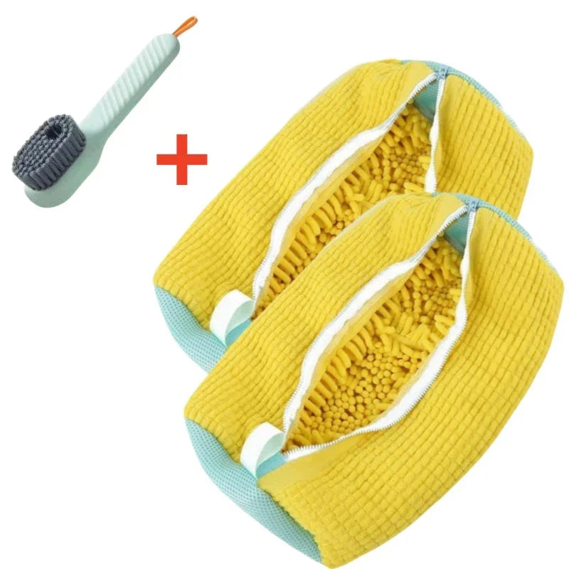 Shoe Washing Machine Bag with Brush Set – Durable Laundry Cleaner (1–4PCS)