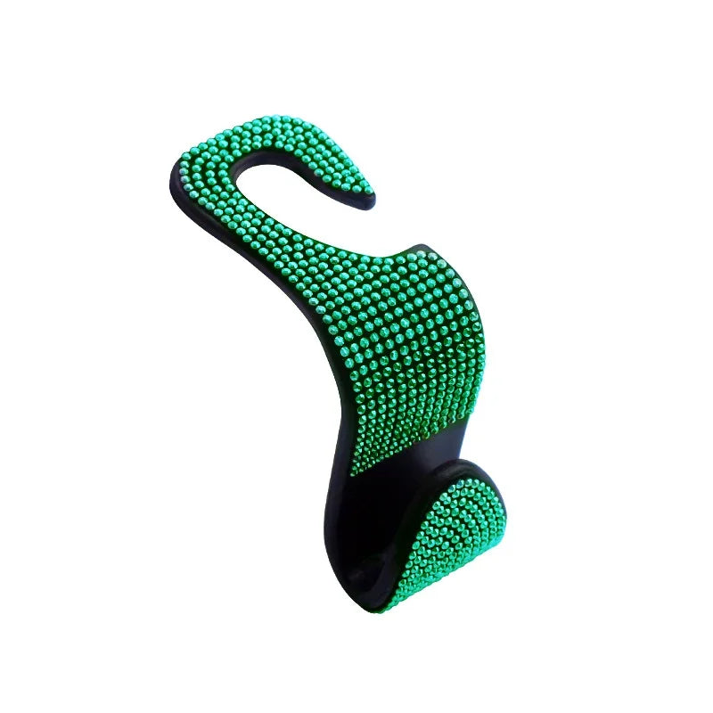 Rhinestone Car Seat Back Hook Bling Diamond Hanger Auto Back Universal Headrest Mount Storage Holder Car Interior Accessories