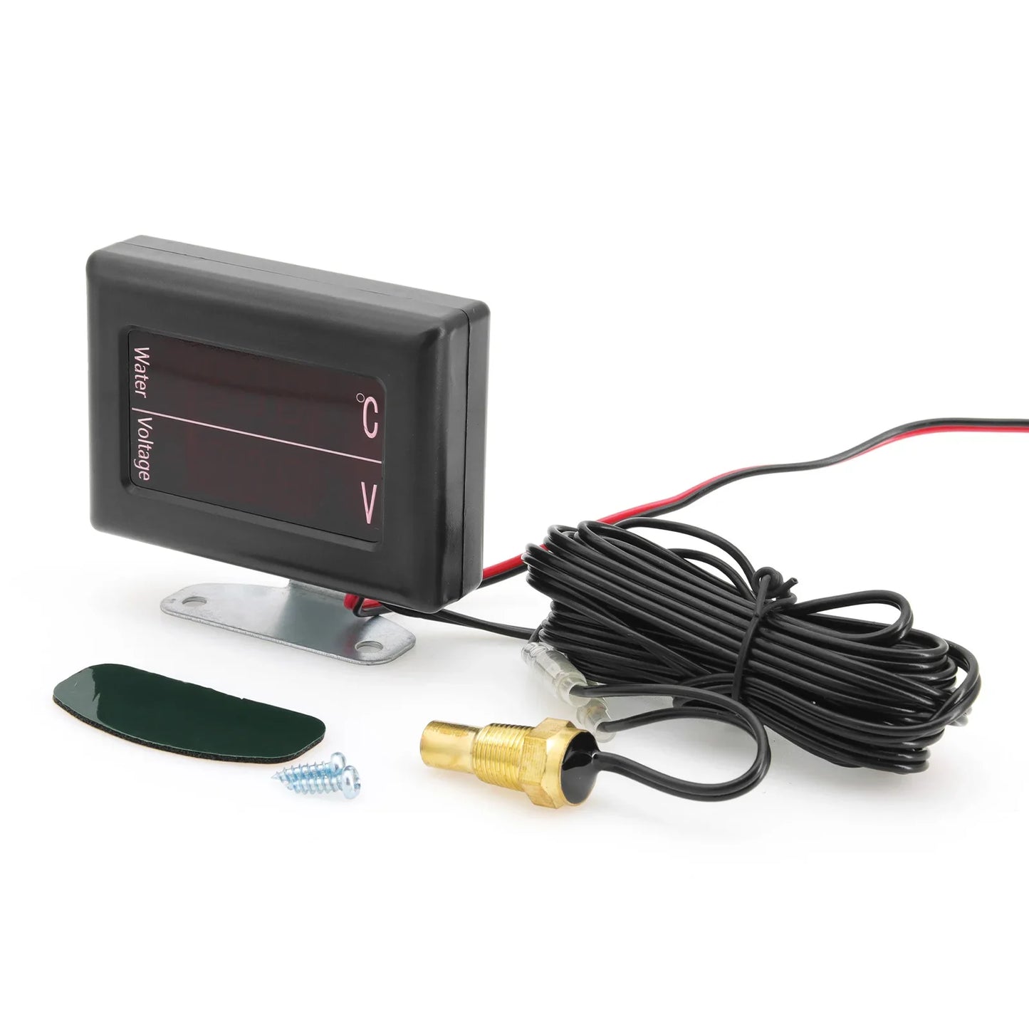 12V 24V Universal Digital Water Temperature Gauge Voltage Voltmeter Gauge for Car + Water Temperature Sensor Head Plug 10MM