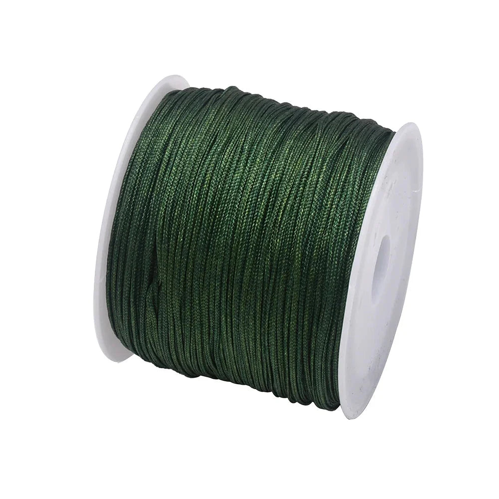 50 Yards 0.8mm Braided Nylon Cord – Durable Satin String for Jewelry Making, Beading, Macrame, Chinese Knot & DIY Crafts