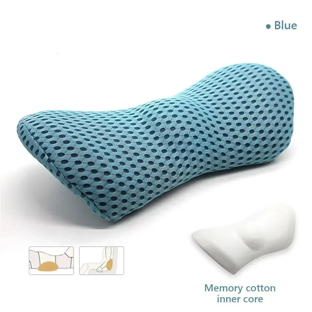Breathable Memory Foam Lumbar Support Pillow – Waist Cushion for Bed, Office, and Car Seat Comfort