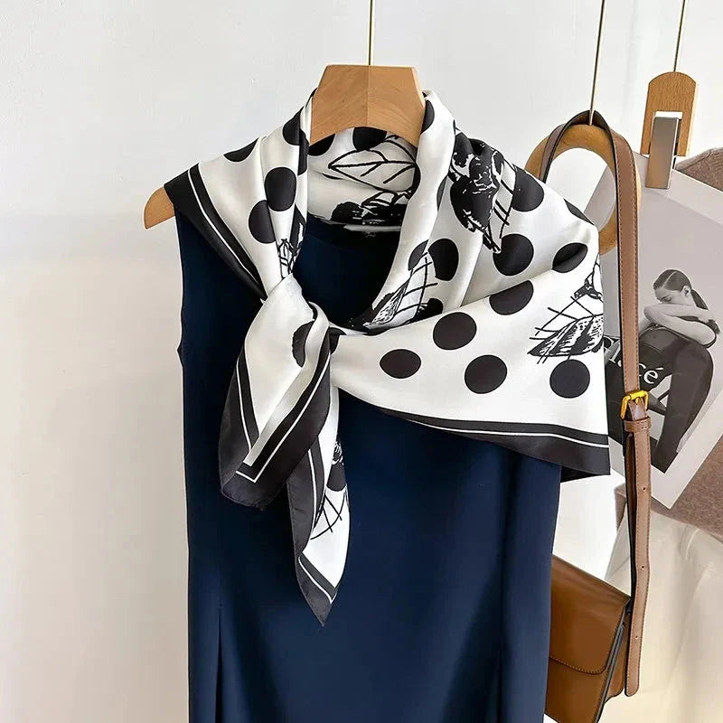 90x90cm Square Silk-Feel Scarf – Luxury Women’s Shawl & Head Wrap