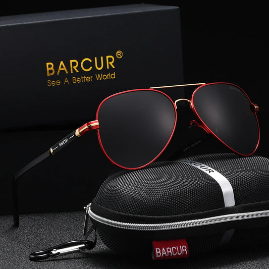 BARCUR Sunglasses Retro Chic Men Fashion Oversized Pilot Style Sunglasses with Mirrored TAC Lenses Durable Stainless Steel Frame for Hiking Outdoor Sports and Sun Protection for Summer