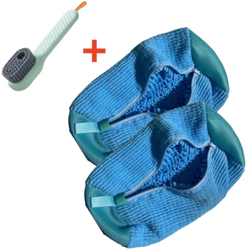 Shoe Washing Machine Bag with Brush Set – Durable Laundry Cleaner (1–4PCS)