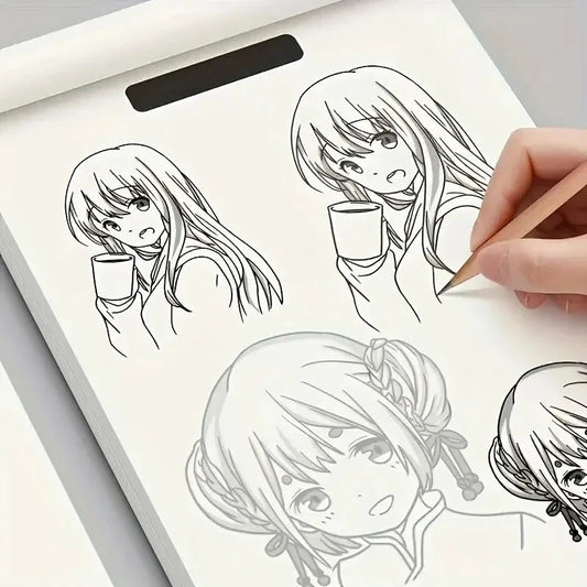 Anime Character Line Art Drawing Book - 48 Pages for Tracing & Painting Practice