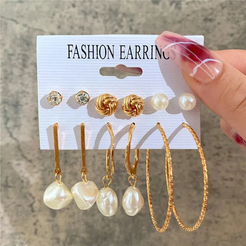Gold Butterfly & Heart Dangle Earrings Set – Acrylic Drop Jewelry for Women