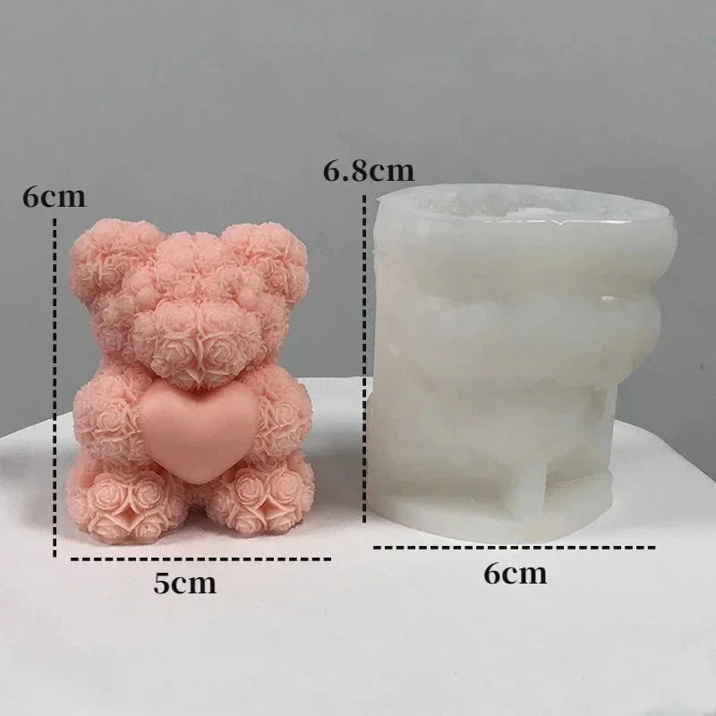 3D Bear Hug Silicone Candle Mold – Cute DIY Bear Candle, Soap & Resin Craft Mold for Handmade Gifts & Home Décor