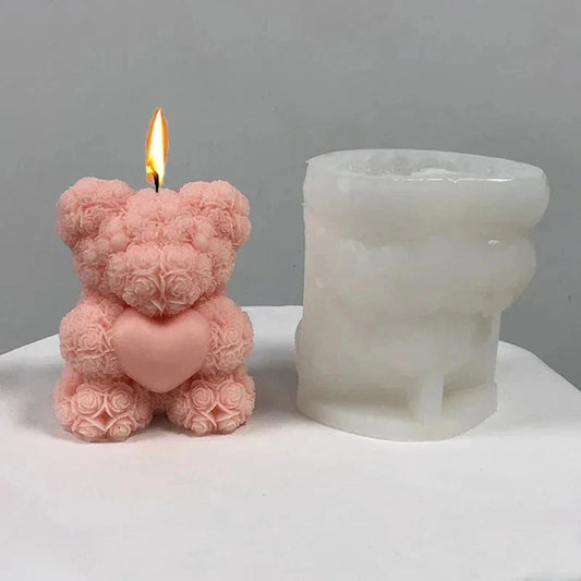 3D Bear Hug Silicone Candle Mold – Cute DIY Bear Candle, Soap & Resin Craft Mold for Handmade Gifts & Home Décor