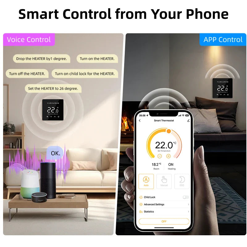 WiFi Thermostat for Electric Floor Heating Water/Gas Boiler Smart Tuya Programmable Temperature Controller Google Home Alexa