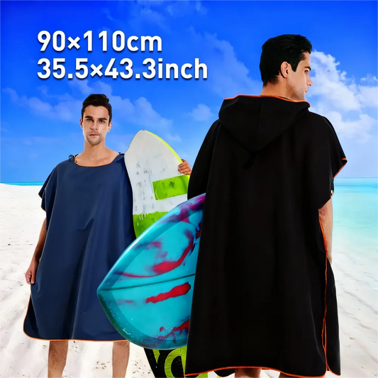 Quick Dry Changing Robe Hooded Absorbent Bathrobe Super Absorbent Bath Towel for Swimming Fitness Yoga Beach