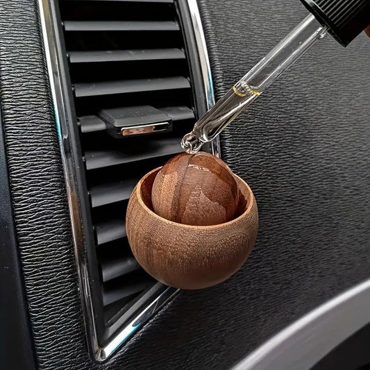 New Handmade Car Mounted Circular Diffuser Wood Aromatherapy Natural Black Walnut Solid Wood for Car Air Conditioning Vents