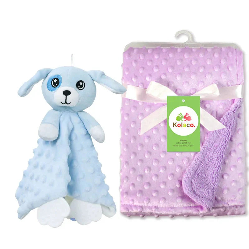 Personalized Newborn Baby Blanket with Name & Custom Stroller Gift Set