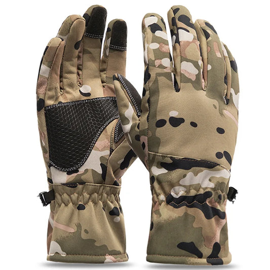Men Women Winter Tactics Outdoors Camouflage Thickened Ski Gloves Waterproof Touch Screen Skiing Camping Cycling Fishing Glove