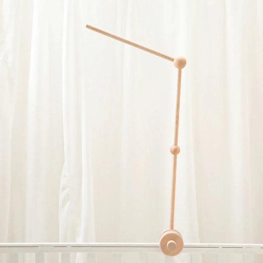Wooden Crib Mobile Bed Bell Bracket for Baby 0–12 Months