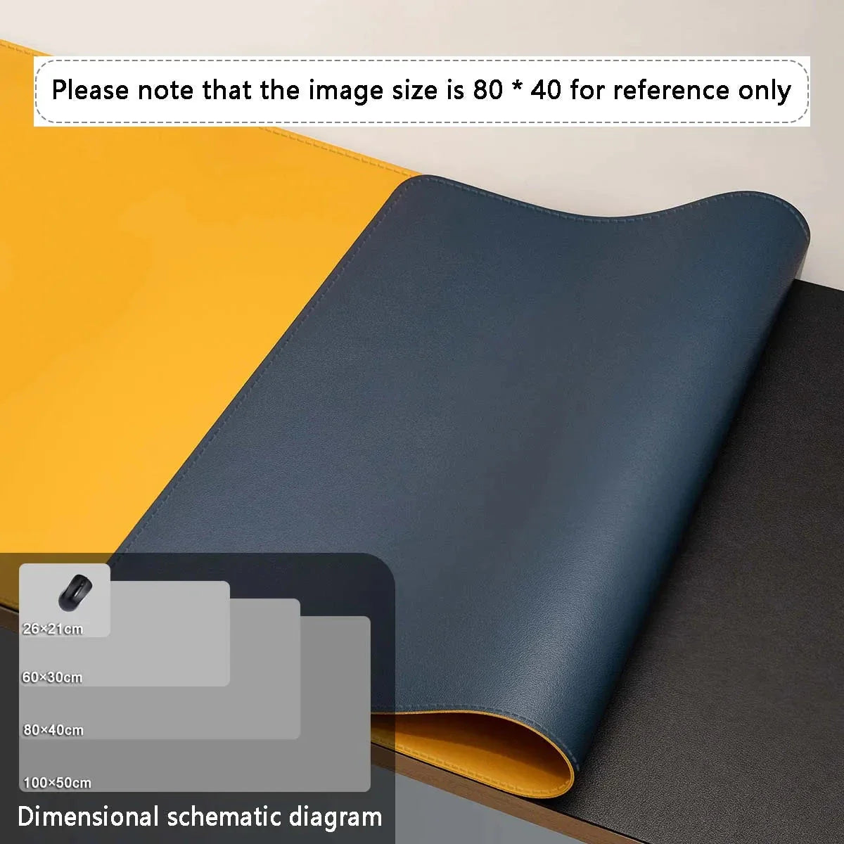 Large PU Leather Office Desk Mat – Waterproof Dual-Tone Mouse Pad & Keyboard Desk Protector for Home or Office