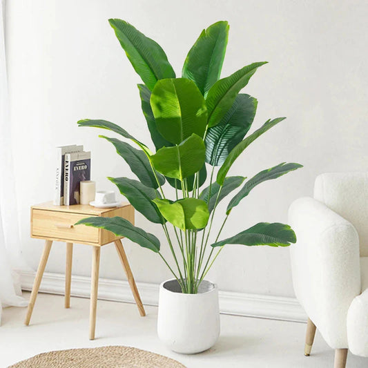 Artificial Tropical Palm Tree with Real Touch Banana Leaves