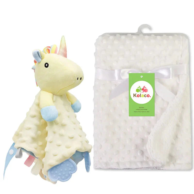 Personalized Newborn Baby Blanket with Name & Custom Stroller Gift Set