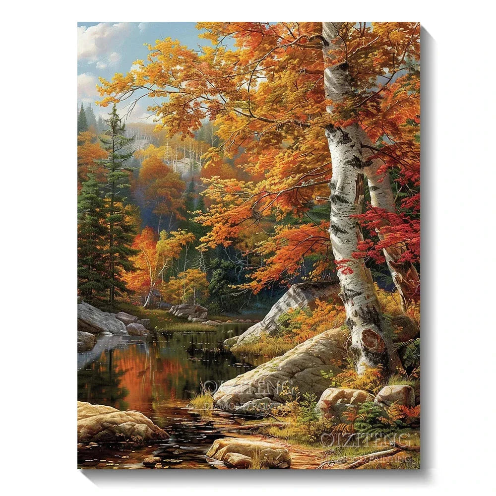5D Diamond Painting Kit - Aurora Landscape Mosaic, Full Round Drill for DIY Home Decor