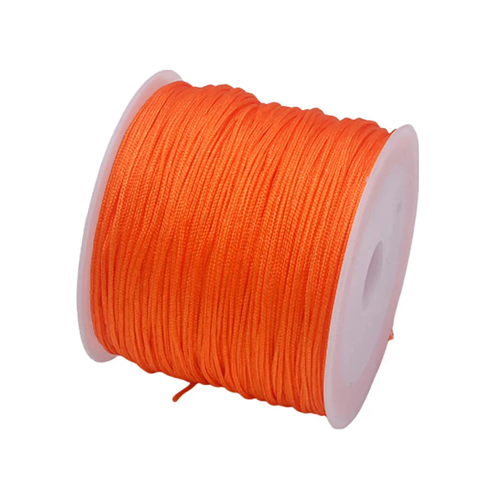 50 Yards 0.8mm Braided Nylon Cord – Durable Satin String for Jewelry Making, Beading, Macrame, Chinese Knot & DIY Crafts