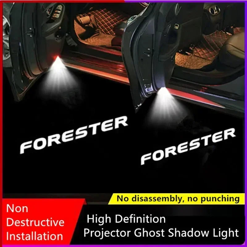 LED Welcome Light Car Door Light Decorative Accessories For Subaru Forester 2013 2014 2015 2016 2017 2018-2021 2022 2023 2024