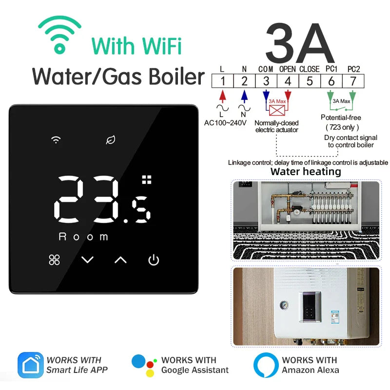 WiFi Thermostat for Electric Floor Heating Water/Gas Boiler Smart Tuya Programmable Temperature Controller Google Home Alexa