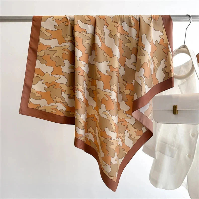 90x90cm Square Silk-Feel Scarf – Luxury Women’s Shawl & Head Wrap