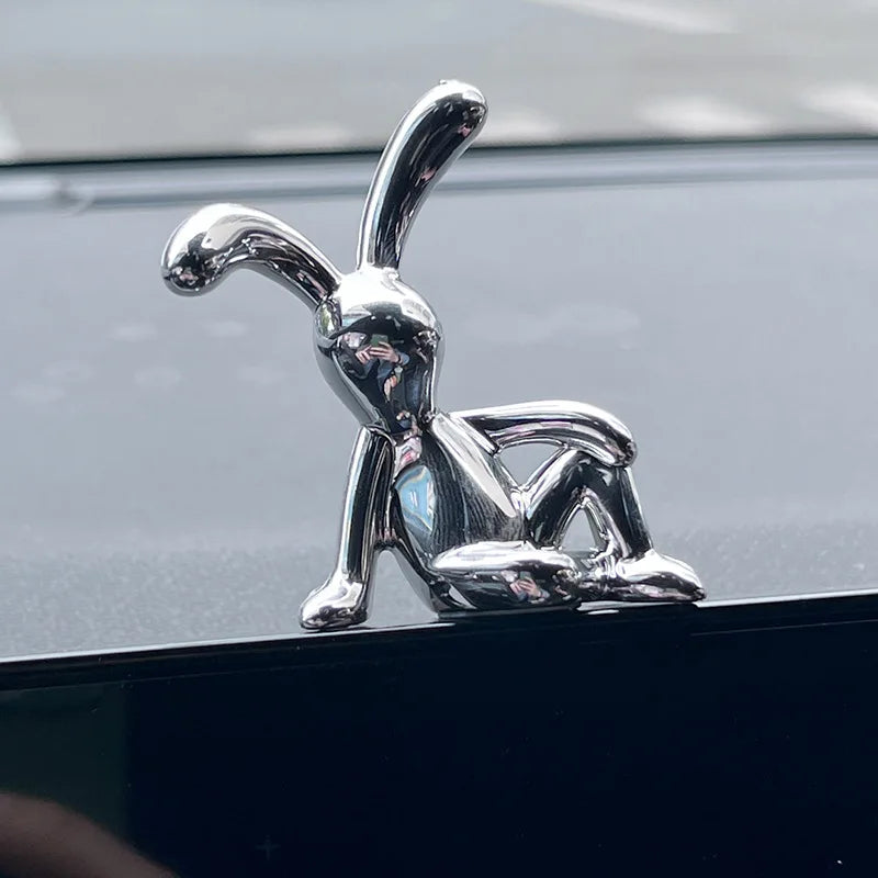 Cute Rabbit Cartoon Animal Ornaments Car Interior Decoration for Center Console Dashboard Fashion Auto Accessories