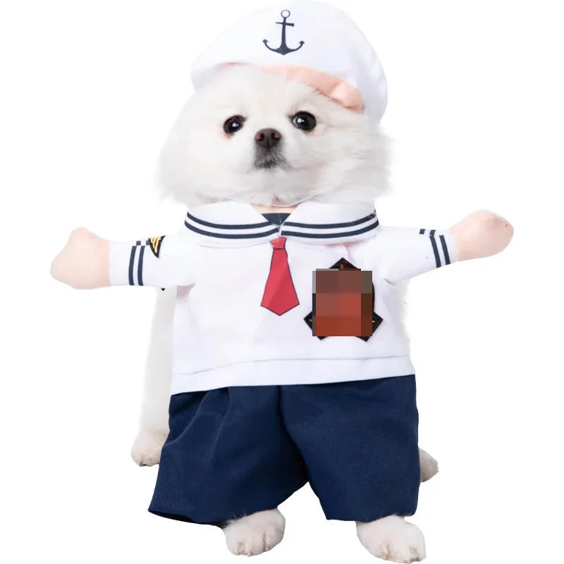Halloween Dagger Pet Costume - Funny Knife-Holding Dog & Cat Standing Dress for Festival Dress-Up