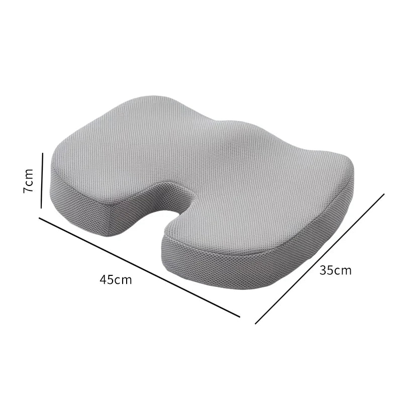 Ergonomic Memory Foam Office Cushion - Hemorrhoid & Chair Support for Long Sitting