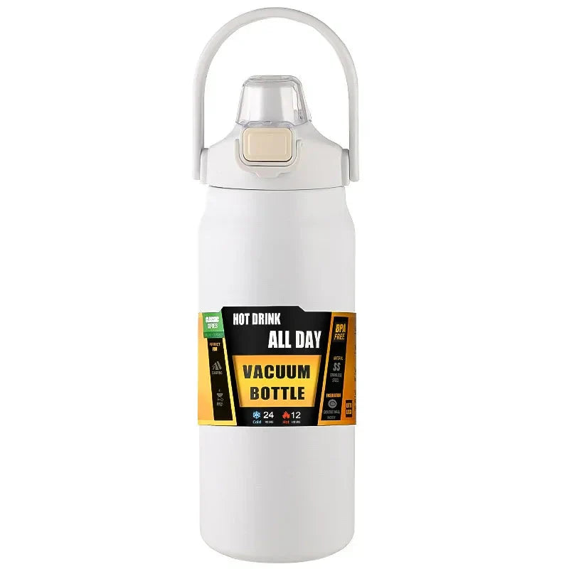 Stainless Steel Insulated Water Bottle with Straw (40oz) | Keeps Drinks Cold for 24 Hrs & Hot for 8 Hrs | Leakproof Vacuum Flask for Sports & Travel