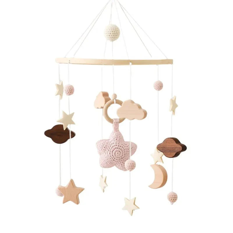 Wooden Baby Crib Mobile with Music Box Bell