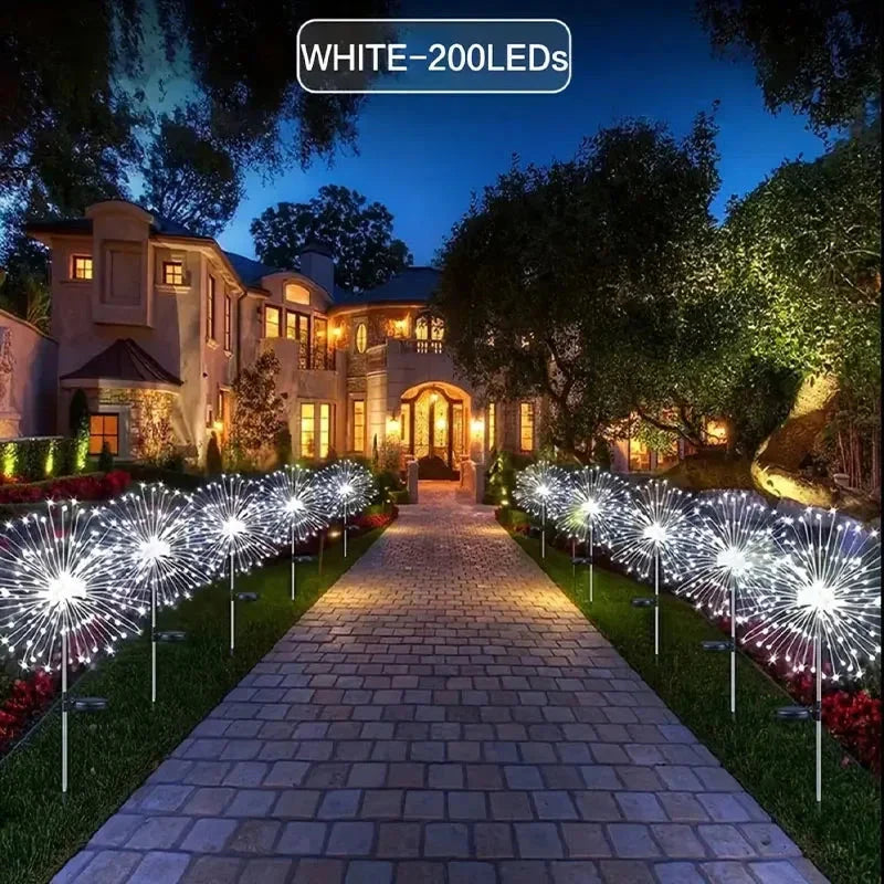 LED Solar Fireworks Lights – Outdoor Waterproof Garden Lights with Remote