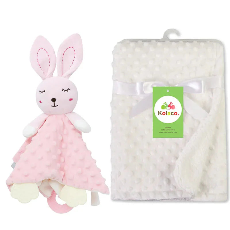 Personalized Newborn Baby Blanket with Name & Custom Stroller Gift Set