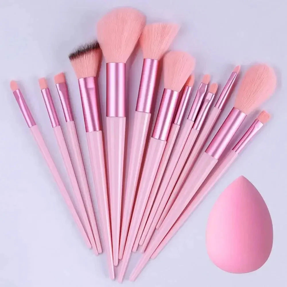 Soft Fluffy Professional Makeup Brush Set - 13-16pcs for Foundation, Eyeshadow, and More