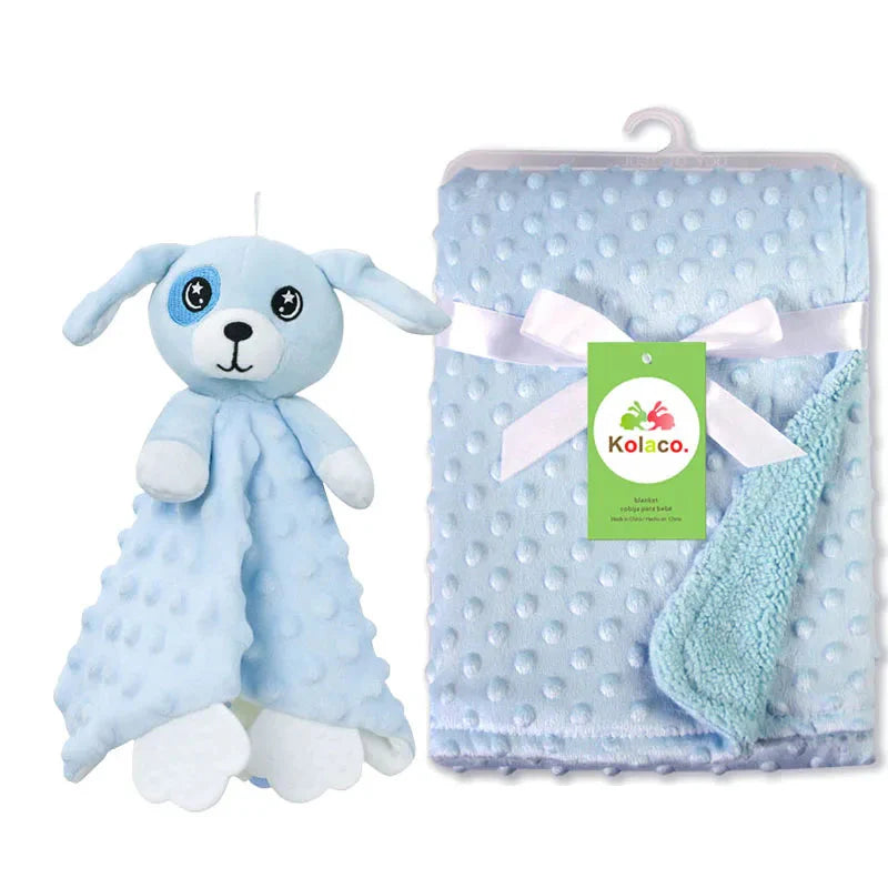 Personalized Newborn Baby Blanket with Name & Custom Stroller Gift Set