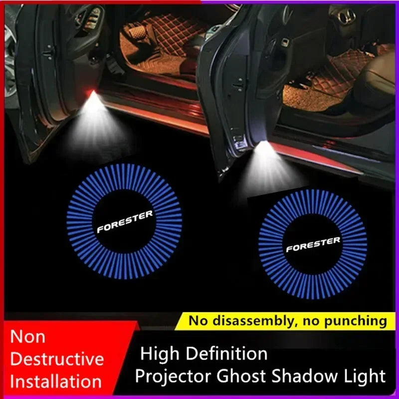LED Welcome Light Car Door Light Decorative Accessories For Subaru Forester 2013 2014 2015 2016 2017 2018-2021 2022 2023 2024