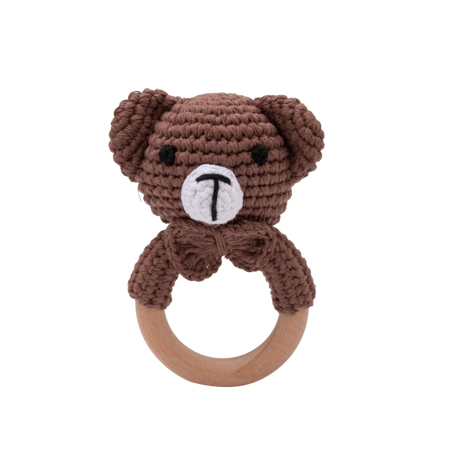 Crochet Animal Rattle Baby Toy Montessori Teether