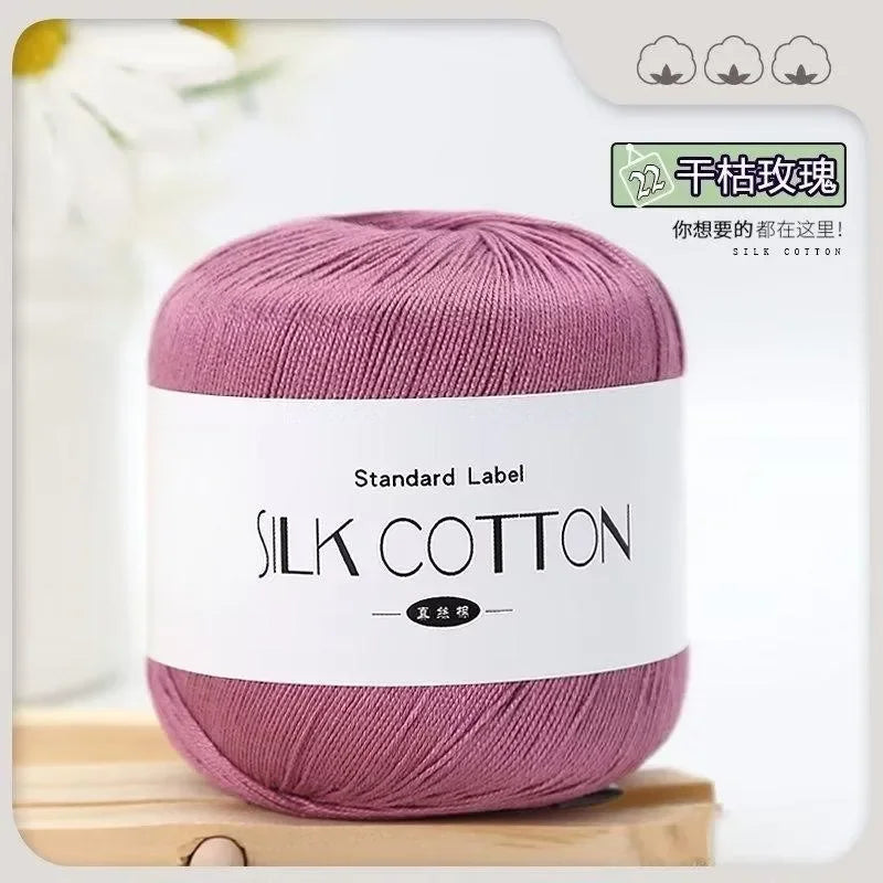 50g/PC Silk Lace Cotton Milk Crochet Yarn Baby Hand-Knitted Warm Soft Knitting Thread for Hand Knitting Supplies Cross Stitch