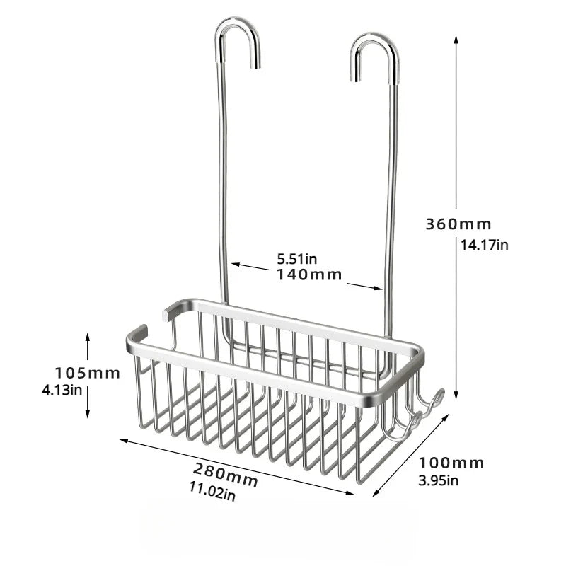 No-Drill Toilet & Shower Rack – Bathroom Storage Basket for Bath Products