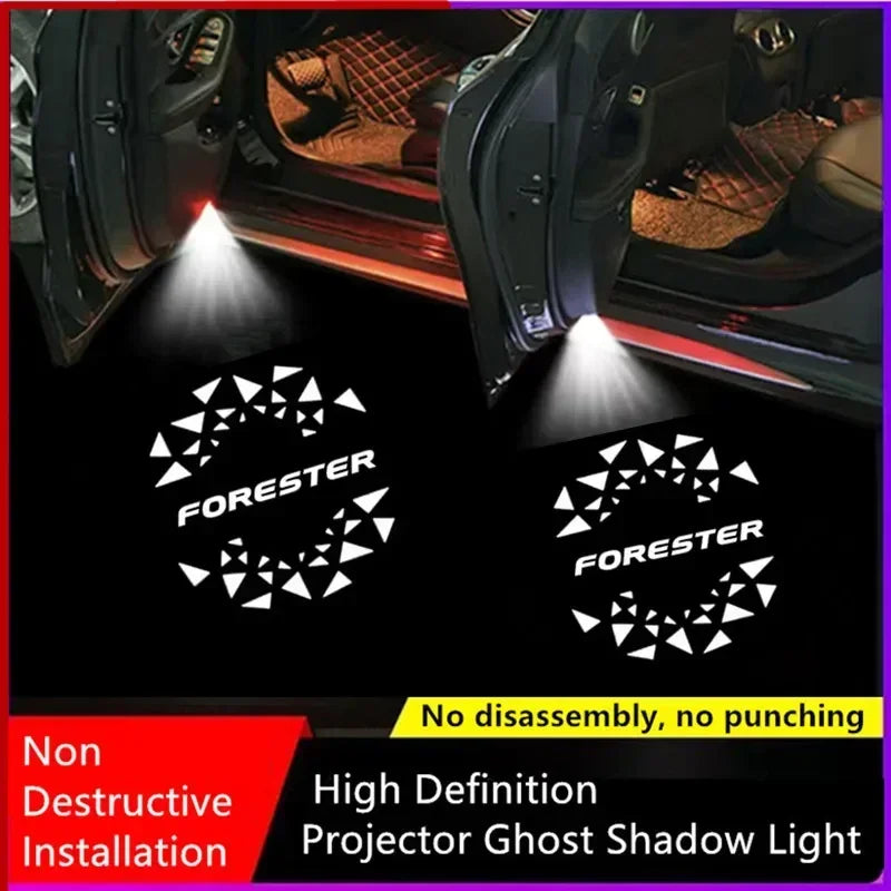 LED Welcome Light Car Door Light Decorative Accessories For Subaru Forester 2013 2014 2015 2016 2017 2018-2021 2022 2023 2024