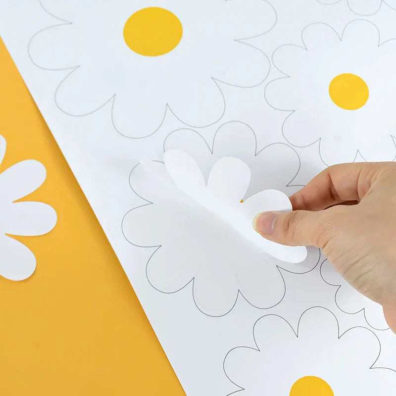 White Daisy Flower Wall Stickers DIY Home Decor
