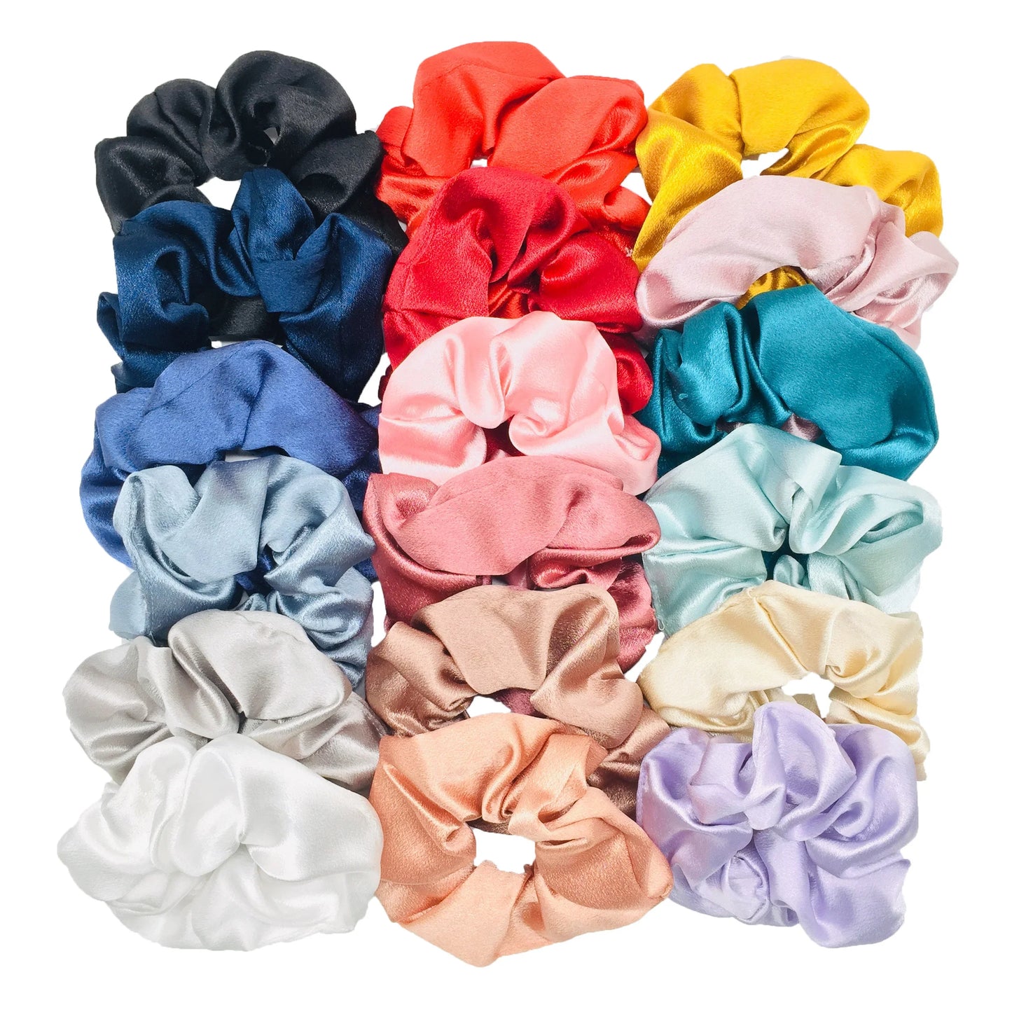10/5 Pcs Satin Hair Scrunchies Set for Women & Girls – Soft Silk Elastic Hair Bands | Elegant Solid Color Ponytail Holders & Headwear Accessories