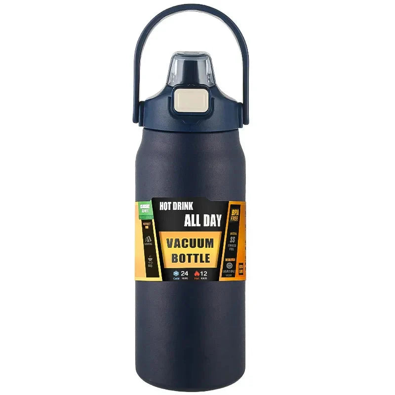 Stainless Steel Insulated Water Bottle with Straw (40oz) | Keeps Drinks Cold for 24 Hrs & Hot for 8 Hrs | Leakproof Vacuum Flask for Sports & Travel