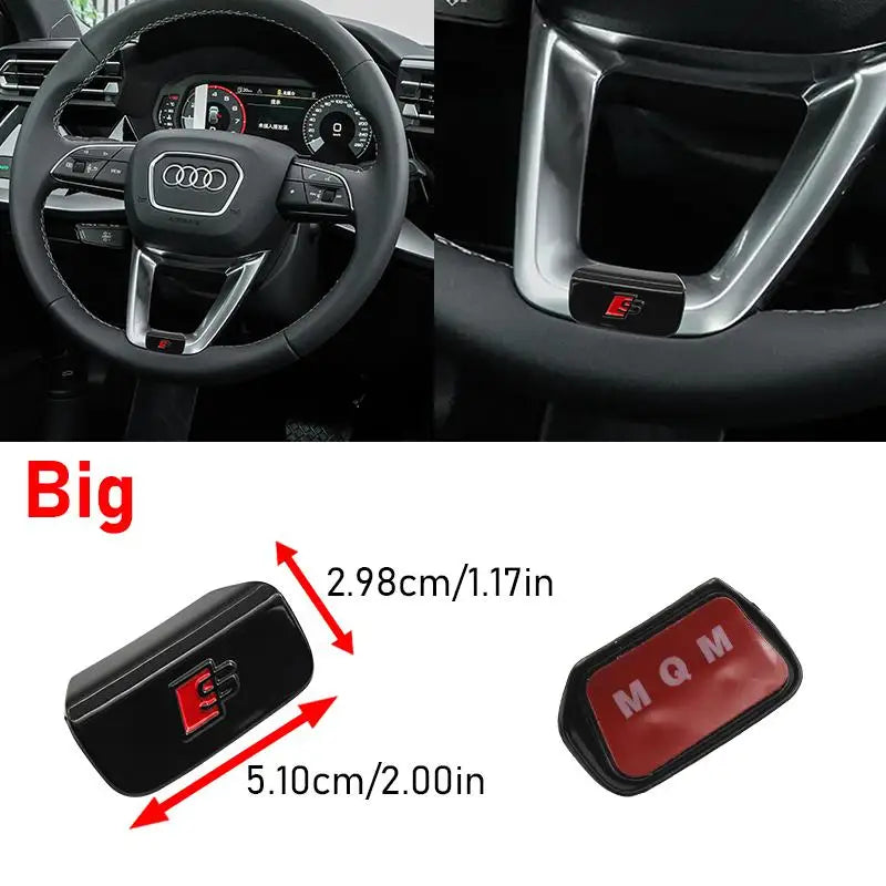 3D Metal Car Steering Wheel Emblem Sticker Interior Badge Accessories For Audi S Line A3 A4 A5 A6 A7 S3 Q5 Q7 Q2 Q3 S3 S4 S8 A8